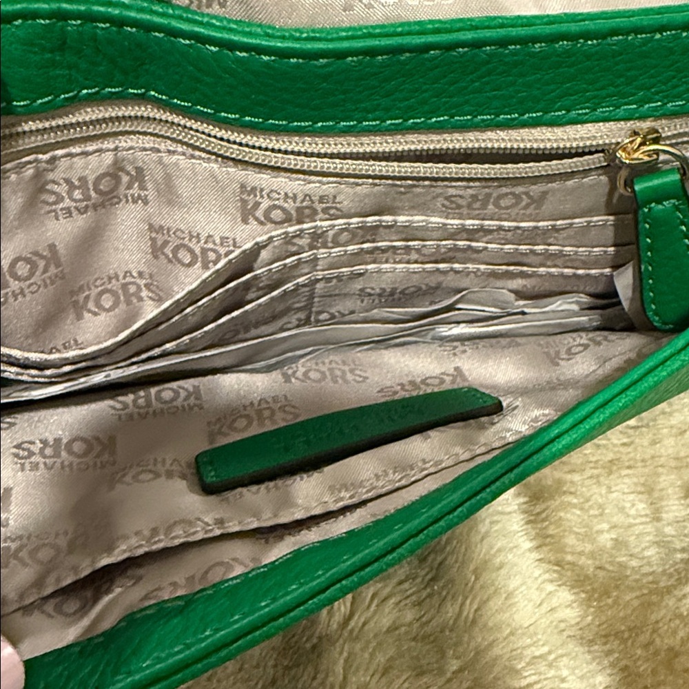 Michael Kors Emerald Green Leather Clutch - Picture 9 of 13